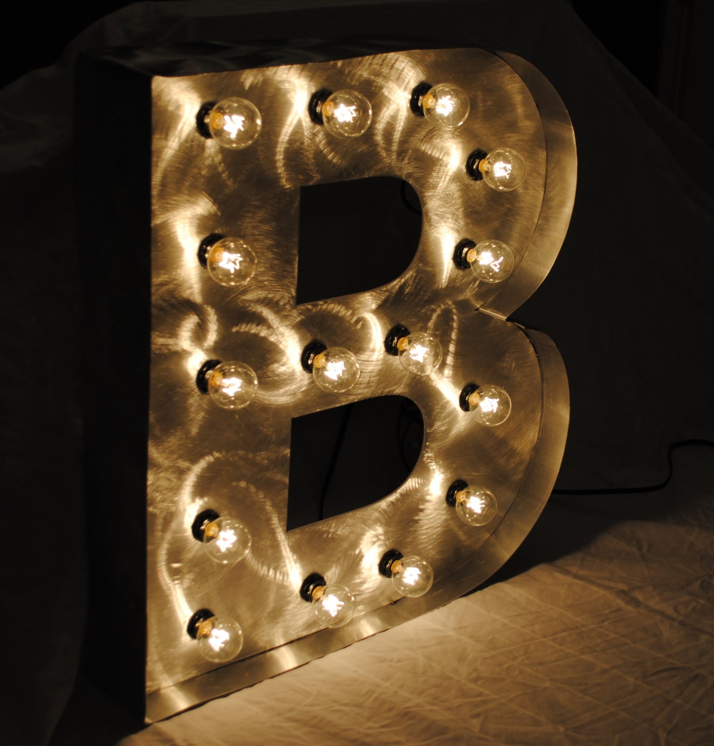 Aluminum Marquee Channel Lighted Letters Custom Handmade - this listing is for 3 marquee letter 22" tall
