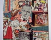Original Collage, matted, ready to frame art ,"General Store"