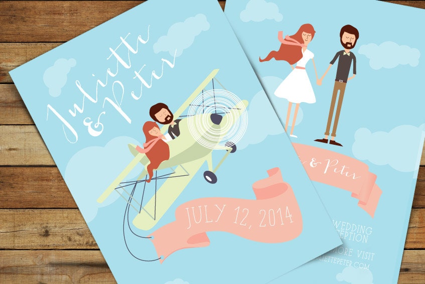 Flying High - Custom Wedding Invitation