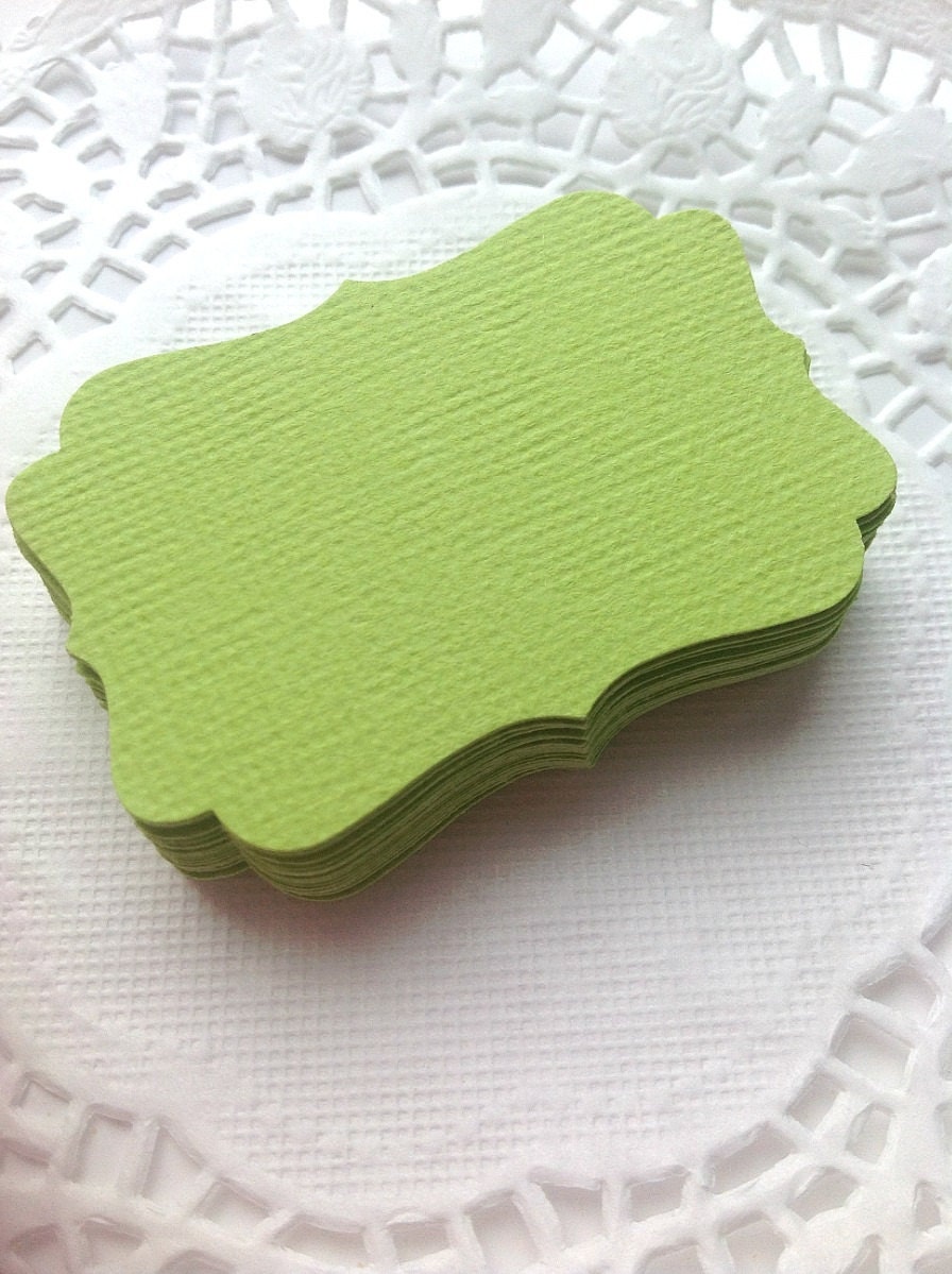 30 LIME GREEN  label die cuts ideal for tags or scrapbooking projects