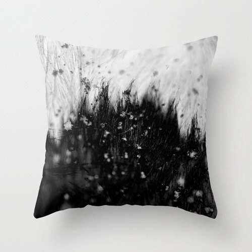 Pillow Cover, Abstract, Snow Mountains, Photo Pillow, Black and white Color, Home Decor, Living Room, Bedroom, 16x16 or 18x18