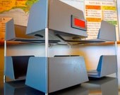 Vintage Industrial Office Metal Desk File Organizer MIDCENTURY Retro Rat Pack MADMEN Modern Mod 1960's 1970's Mad Men