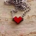 Pixel Heart Acrylic Necklace and Pandent for couple and gamer 8 bits design for Zelda gamer