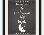 8x10 'I Love you to the Moon and Back" Wall Art