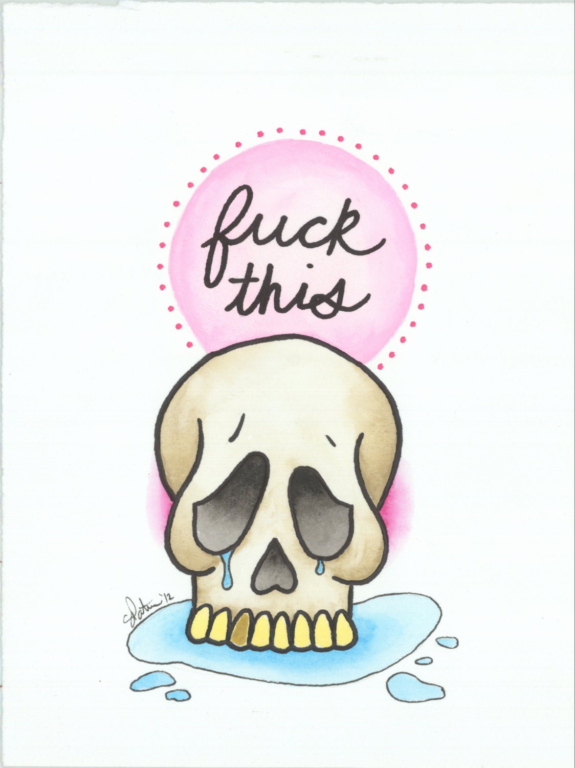 Tattoo Inspired print - "fuck this"