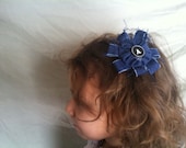 Barrette, hair clip, hair flower, one of a kind, ready to ship, hair accessories, clips, fabric, made to order