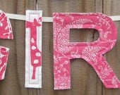 Custom Shabby Chic Fabric Letters Banner / Garland - Any FOUR (4) letters
