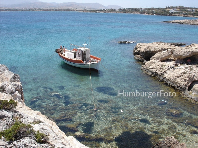 Paros Boat.  Travel photography, Paros, Greece, boat photography, landscape photo, small boat, fishing boat
