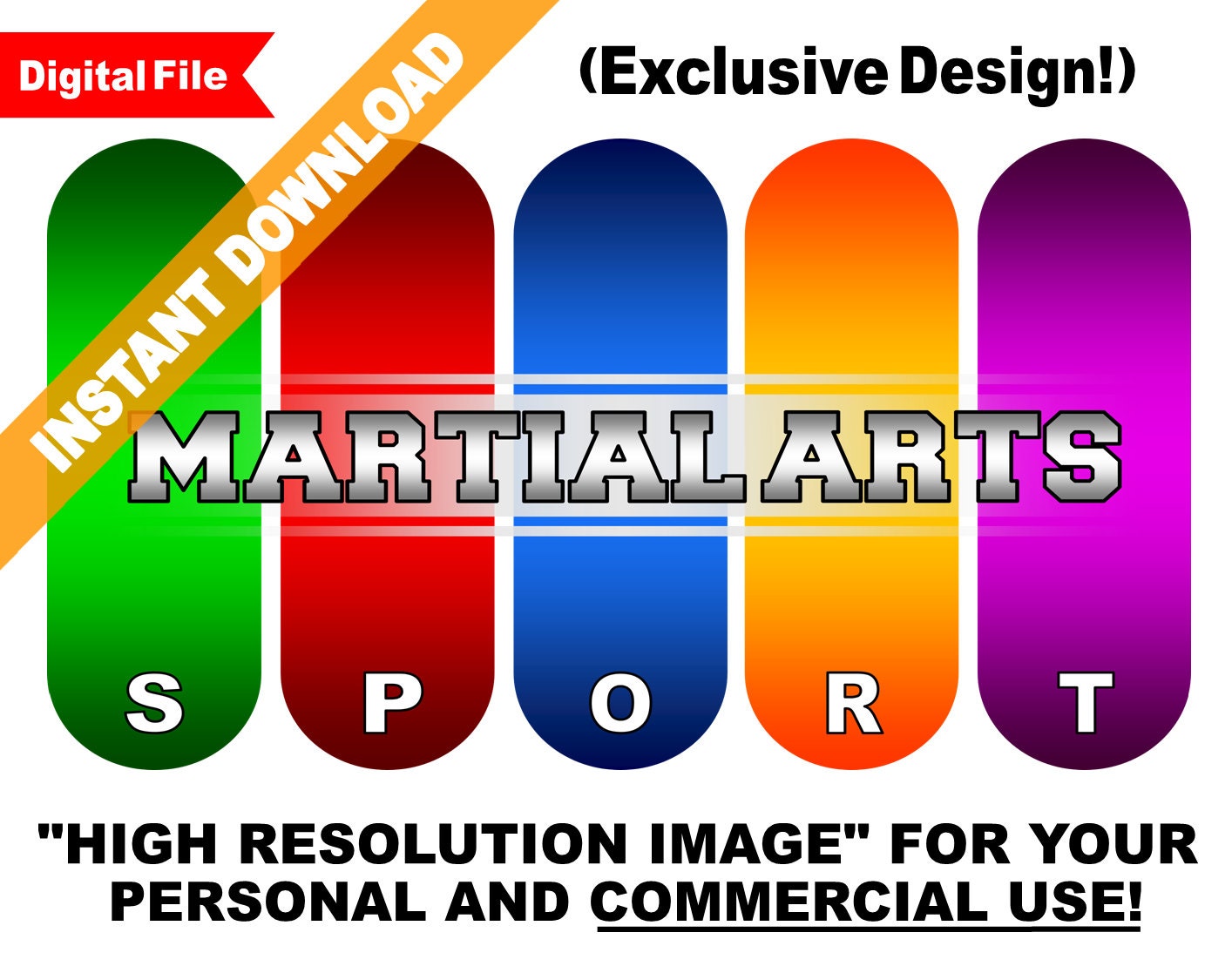 INSTANT DOWNLOAD - Martial arts sport karate digital clip art clipart design image graphic illustration picture element - High Resolution
