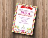 Cupcake Lollipop Candy Sweet Shoppe Girl Birthday Party - DIY Personalized Printable Invitation