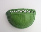 Spring green upcycled wall planter / basket / organizer / mail holder