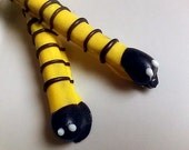 Bumble bee chocolate covered pretzel rods yellow black - 2 dozen in box - Valentine's Day Bee Mine