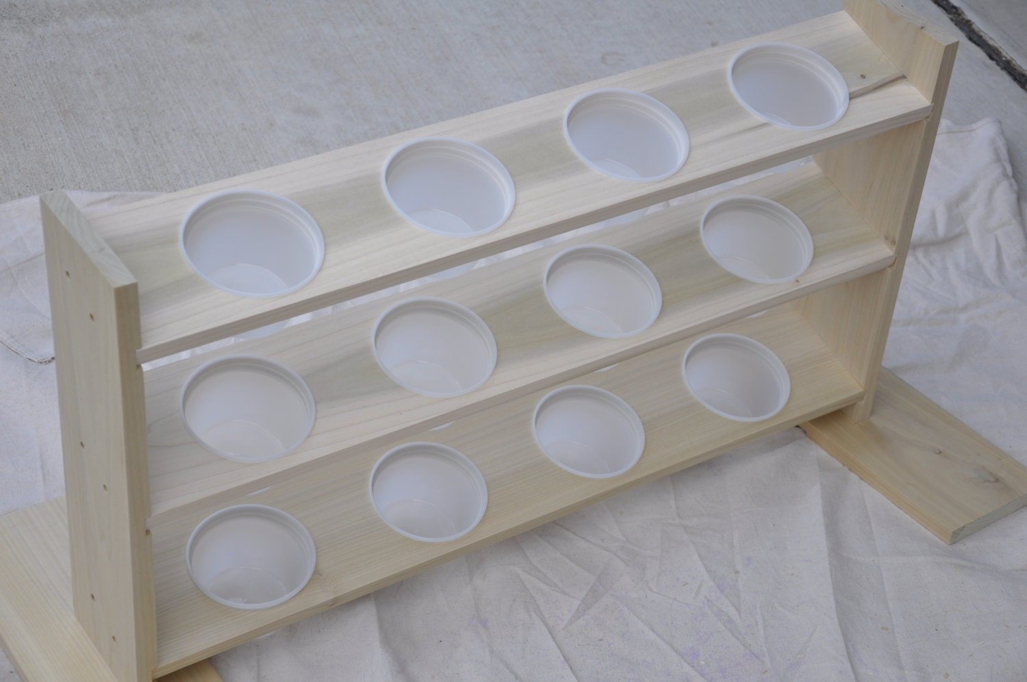 Wood Shelf / Organizer with Containers