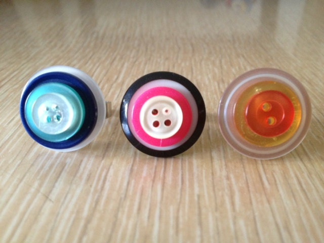 Upcycled Materials Adjustable Button Rings
