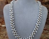 Beaded Kumihimo Necklace With Magatama Beads.