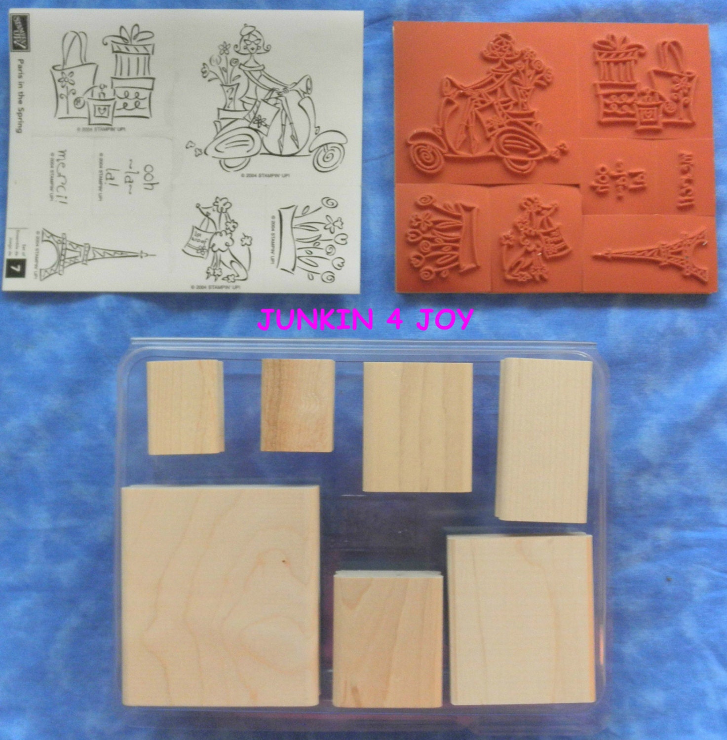 Stampin Up PARIS In The SPRING Woman Scooter Poodle UNMOUNTED New