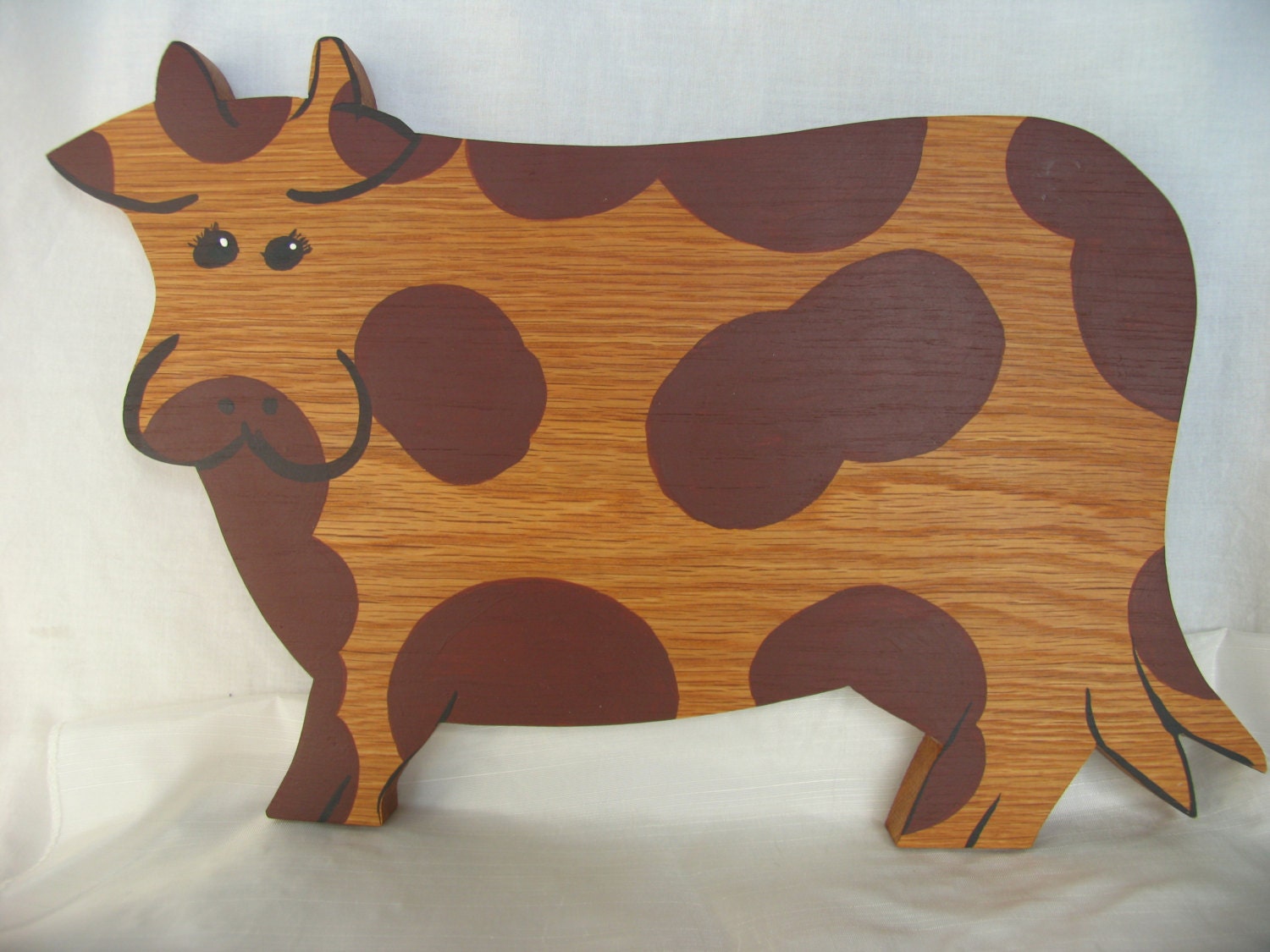 Whimsical Cow Cutting Board, Red Oak - LibbyLuLa