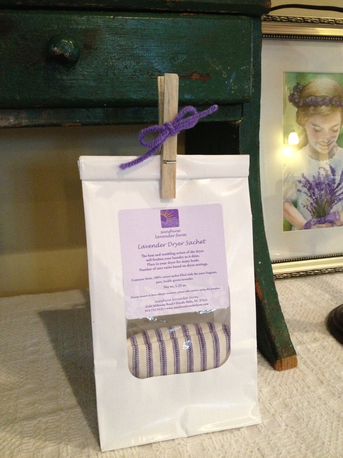 Multi-Use Lavender Fabric Dryer Sachet (Stripes)