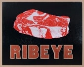 RIBEYE- The Meat Series Hand Printed Letterpress Poster