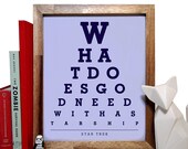 Star Trek, What Does God Need With A Starship, Eye Chart, 8 x 10 Giclee Art Print, Buy 3 Get 1 Free