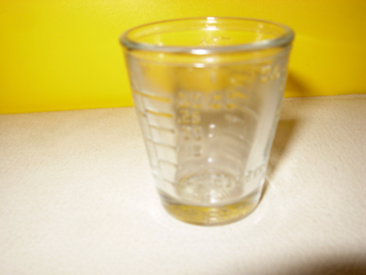 1940s Antique Measuring Glass or shot Glass - Teaspoons, Tablespoons, CCs and Ounces by American Hospital Supply Corp