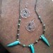 Turquoise Bear claw necklace and earring set