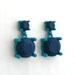 Round Stone Dangle Earrings in Teal/Blue
