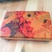 Vintage Mod Jewelry Case Red Orange Abstract Floral