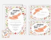 Pink Garden Floral Wedding Invitation Suite (Printable) - save the date, rsvp, reply, favor tag, wedding stationery set Il_170x135