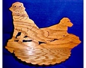 WOOF- Darling Wood Art Wall SHELF.  Hand-Made 2 Dogs And Bone Design- Perfect For Any Animal Lover.