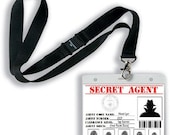 Secret Agent, Spy, Detective, CIA Printable ID Card Party Favor Badge in PDF Format