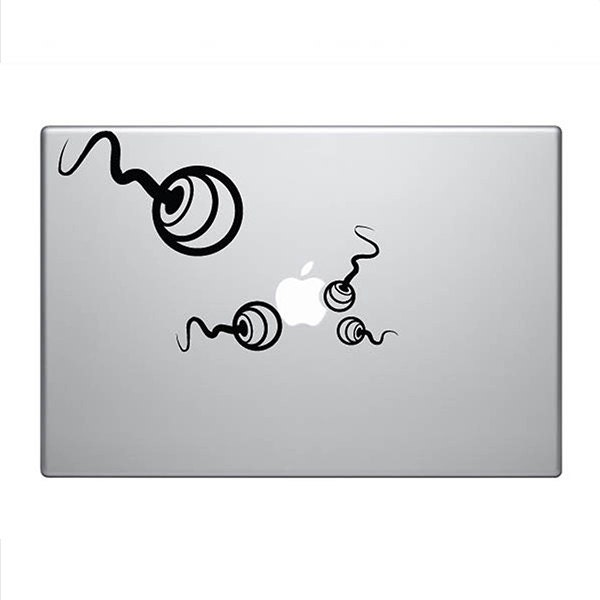 Sperm cells attacking egg apple Vinyl Decal / Sticker to fit Macbook Pro 13" 15" 17" - Custom sizes available - fun - precision die cut 3D