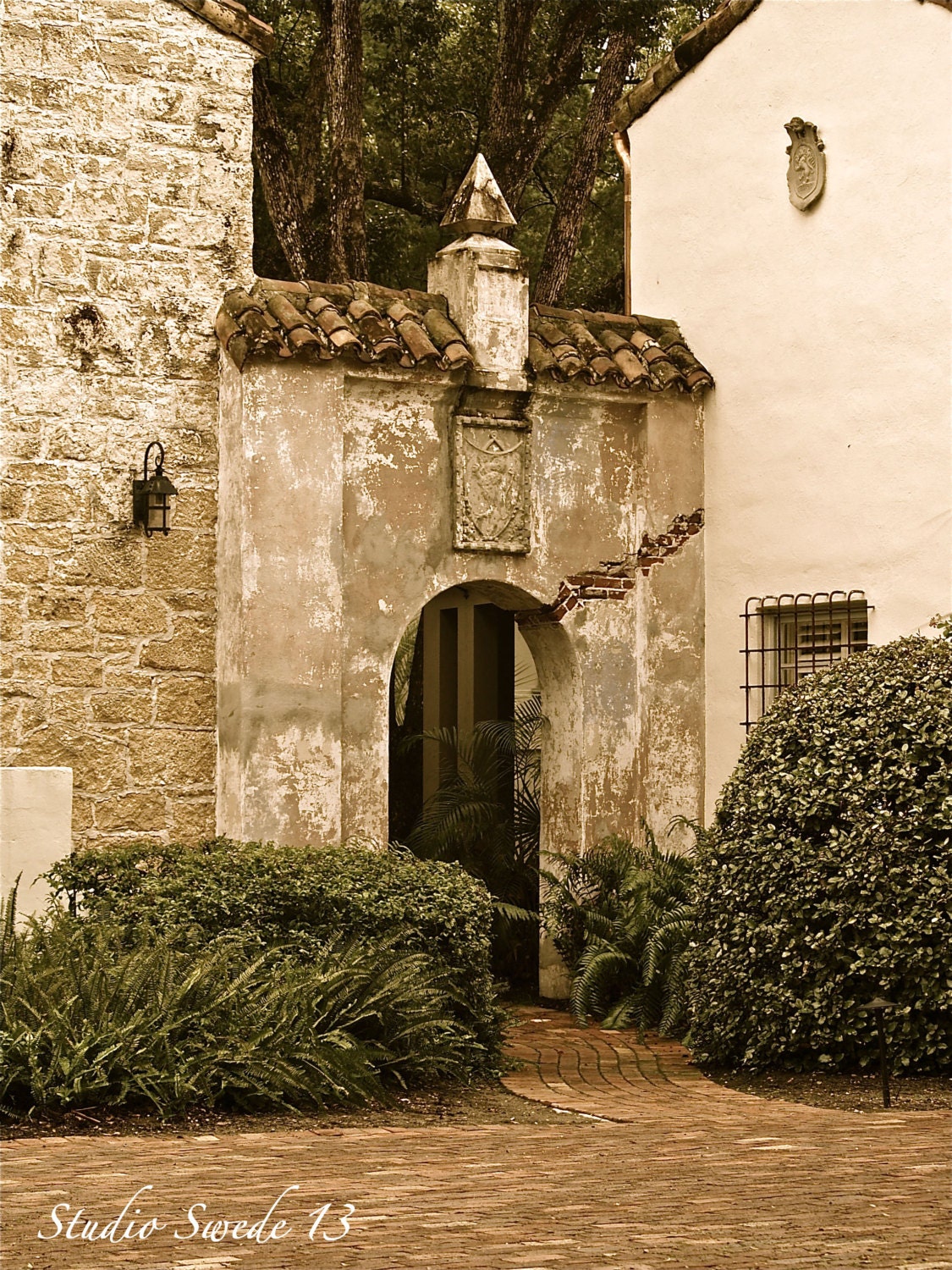 Cottage Photography, Architecture, Secret Hideaway, Fine Art , Bungalow, Garden, Rustic, Brown, Bronze, Wall Art, Art Print