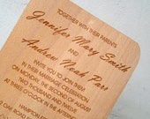 Wooden Engraved Wedding Invitation - Real Wood Invitation 5" x 7" - Rustic Wedding Invitation - Luxury Laser Engraved Invitation - The Lily
