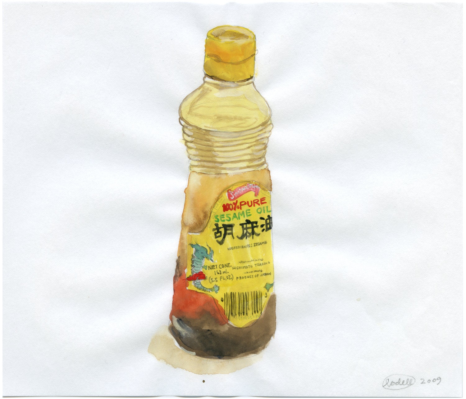 Bottle of Sesame Oil Painting (original)