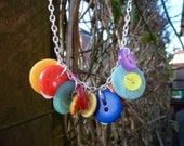 Recycled Button Rainbow Necklace