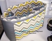 Dslr Camera Bag Insert Padded Large Size-chevron gray citron yellow aqua-iPad Sleeve-By Snugglens