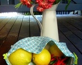 Reusable Fruit & Veggie Bag, Cotton Shopping Bag, Washable Ecofriendly Bag: Blue Blocks