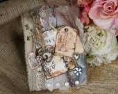 Love Tags Mixed Media Collage Canvas  Original Collage Art