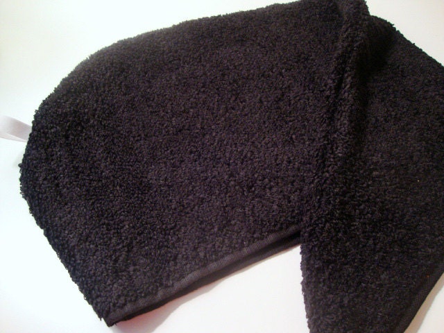 BLACK Hair Towel, Hair Wrap, Head Wrap, Turban Towel