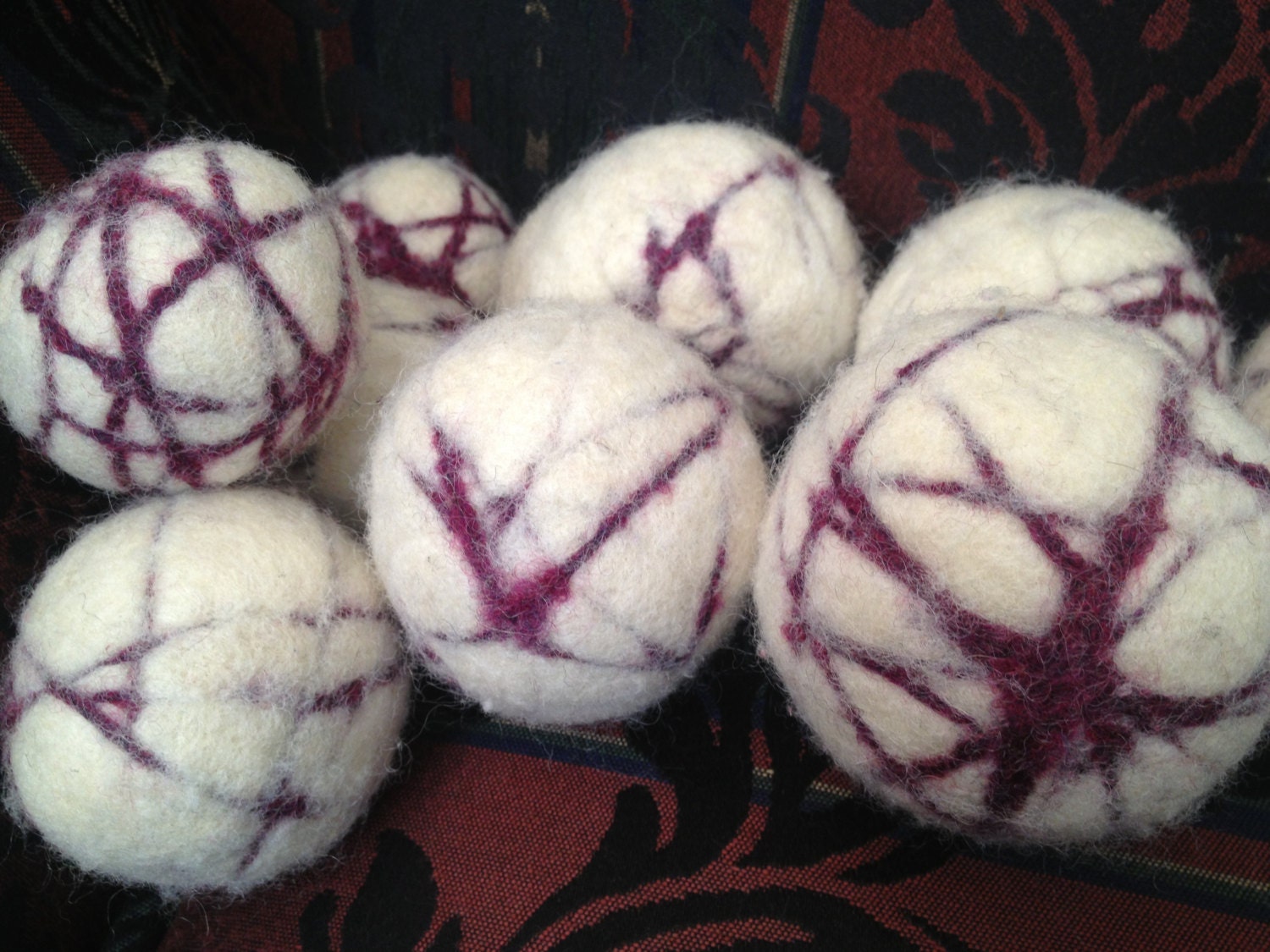 6 Wool dryer balls "almost naked" all natural 100% wool. Save money, time and energy.