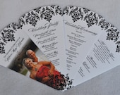 Fan Wedding Programs: Custom Photo Fan Wedding Programs, Fan Wedding Invitations, Fan Programs for Beach Wedding, Destination Fan Program