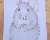 Louise Mouse in color pencil