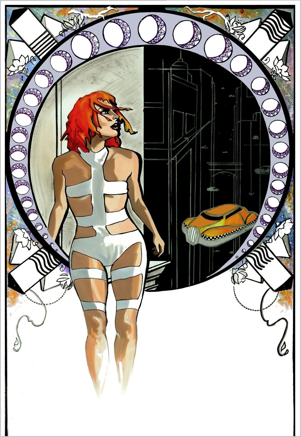 Leeloo Dallas Fifth Element Art Nouveau Print