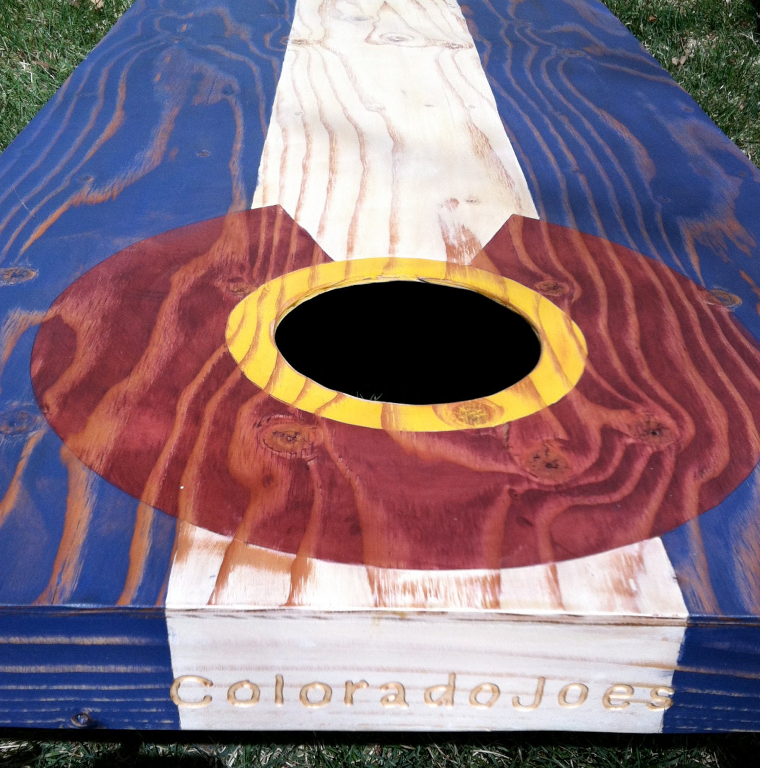 Distressed Classic Colorado Flag Cornhole Game