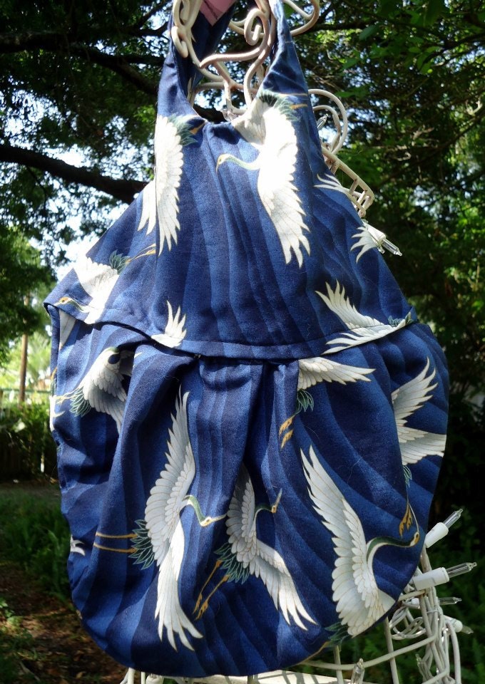 Dog Dress DANCE of the CRANES Size Small beautiful Japanese fabric