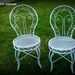 Pair of Vintage Wrought Iron Chairs//Shabby Chic//Parlor//Patio//Rustic