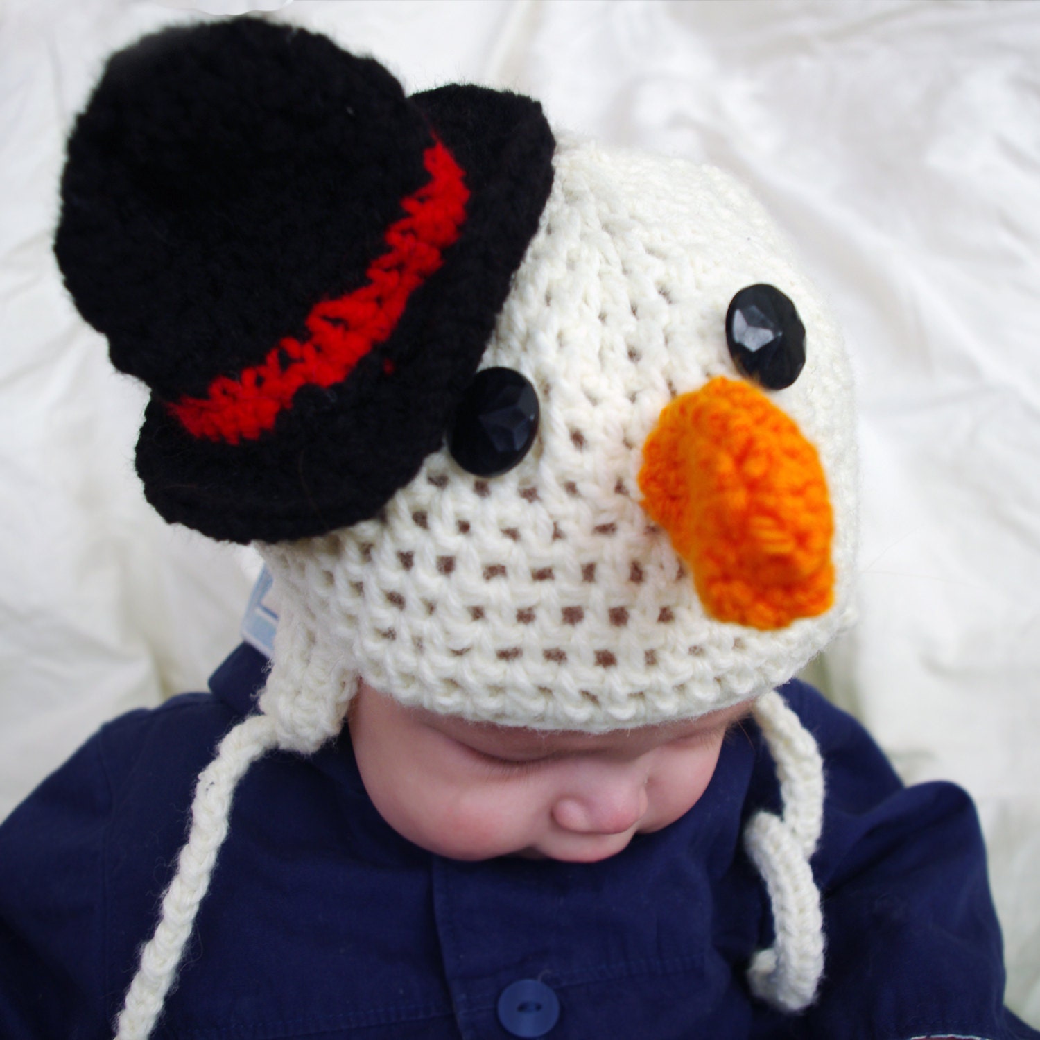Custom Fit Crochet Handmade Frosty Snowman Hat Cap Newborn Infant Baby Toddler Children Child Photo Prop