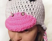 Custom Fit Crochet Handmade Moo Cow Lovers Hat Cap Adult Teen