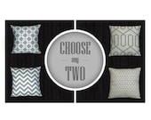 Sale 15% OFF Couch Pillow Covers (2) - Two Grey Throw Covers - Grey Sofa Pillows